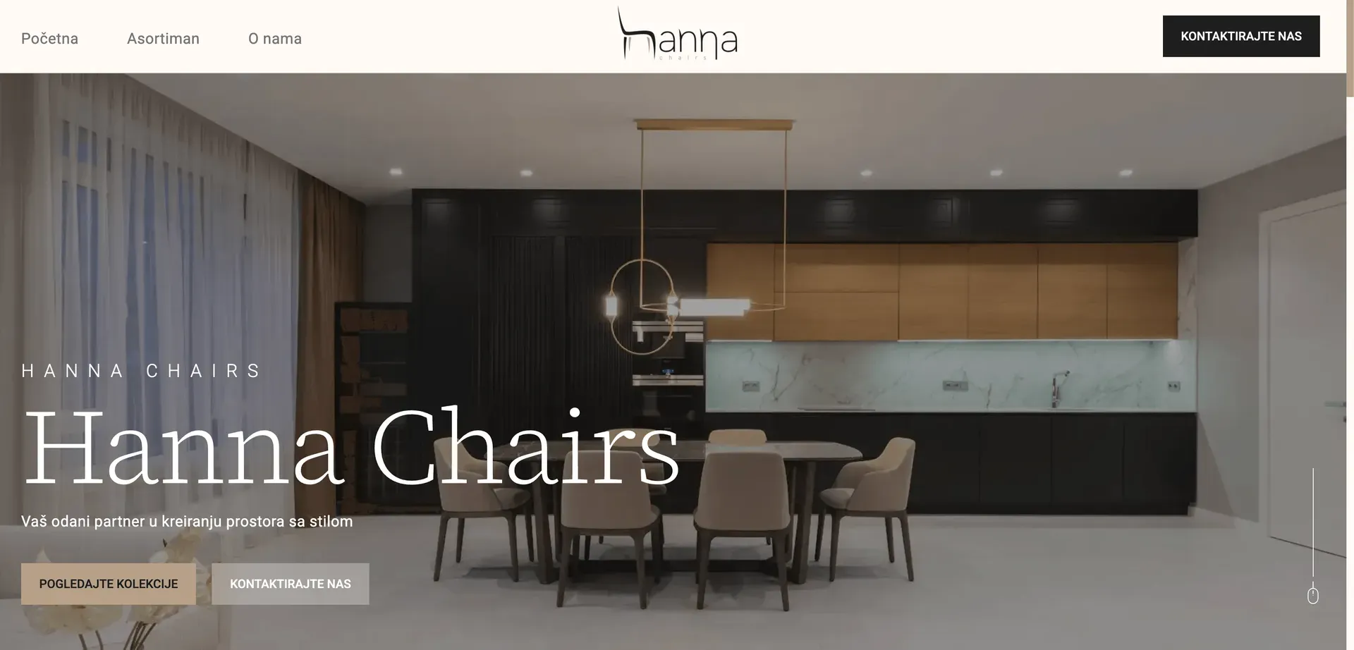 Hanna Chairs stylish furniture brand website